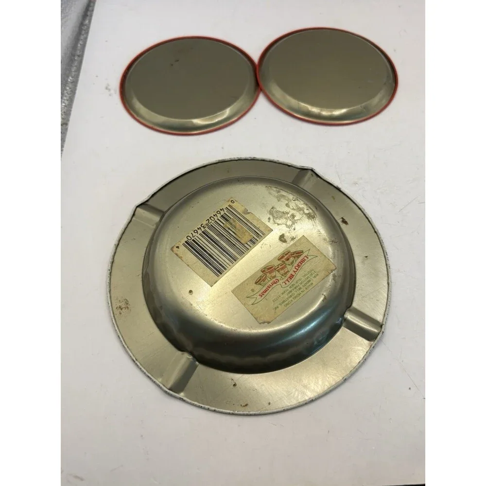 Vintage Set Of 2 Coasters And Ashtray Christmas Made In Hong Kong Snowmen Santa